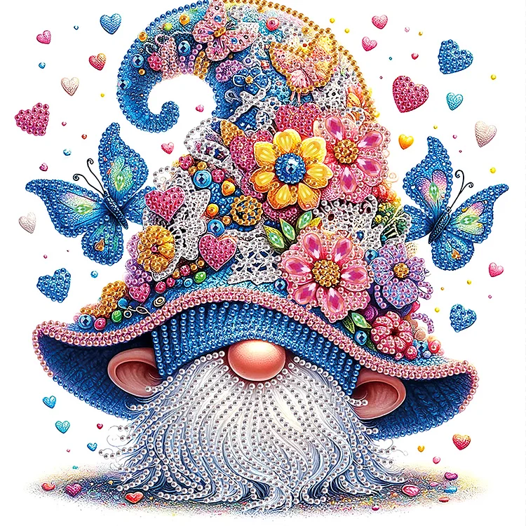 Flower Gnome 30*30cm (Canvas) Special Shaped Drill Diamond Painting gbfke