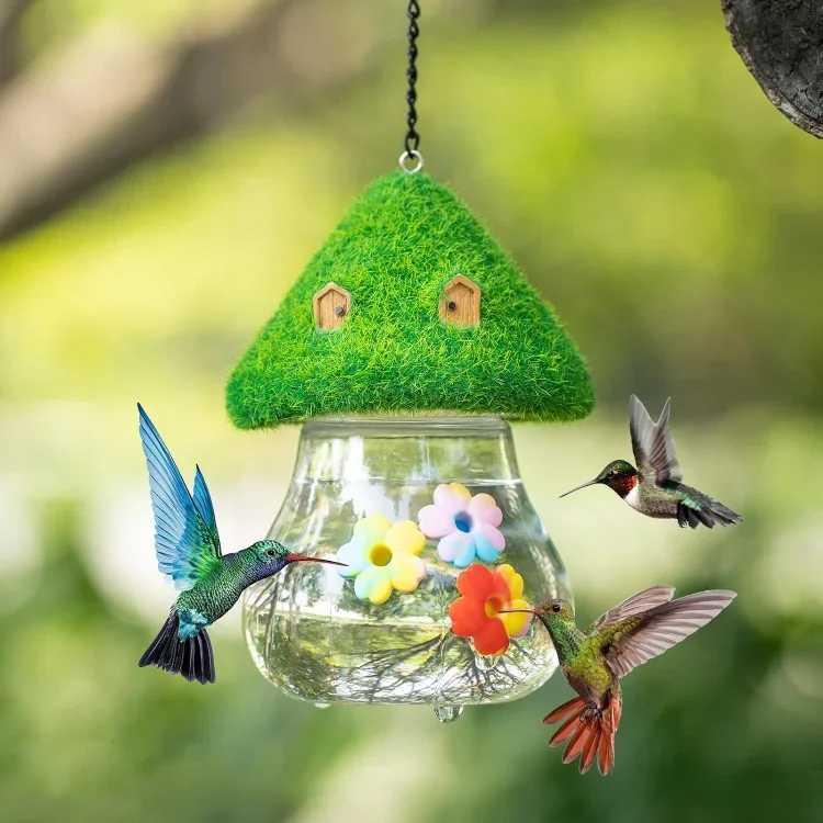 Cute Mushroom Shape Hummingbird Feeder