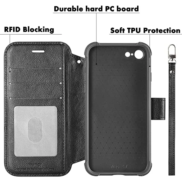 VANAVAGY iPhone SE 2022/iPhone SE 2020 Wallet /iPhone 8/iPhone 7 Wallet Case 4.7 inch