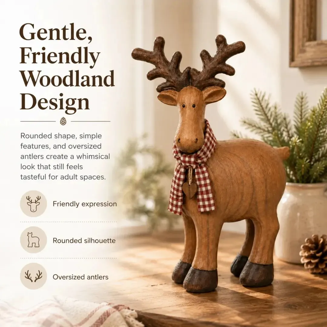 Friendly woodland reindeer figurine design