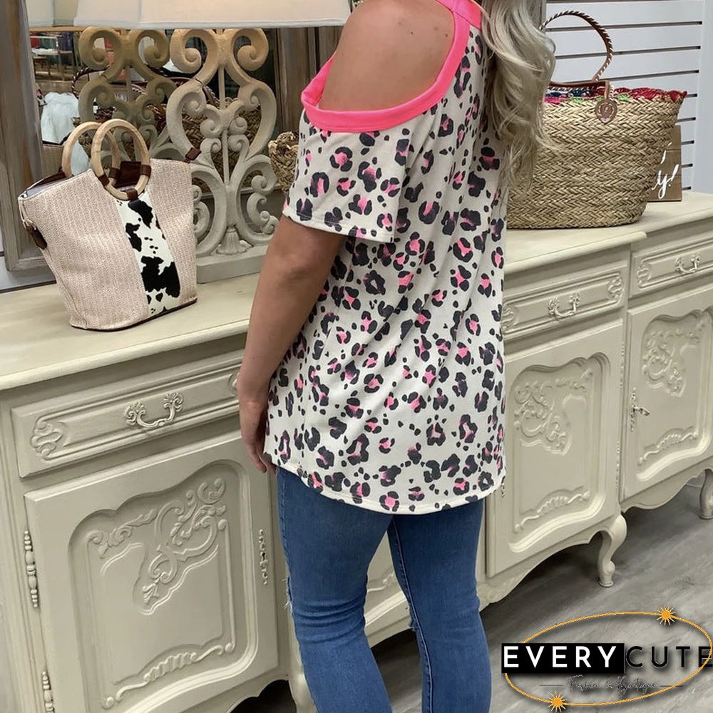 Cold Shoulder Round Neck Shor Sleeve T Shirt