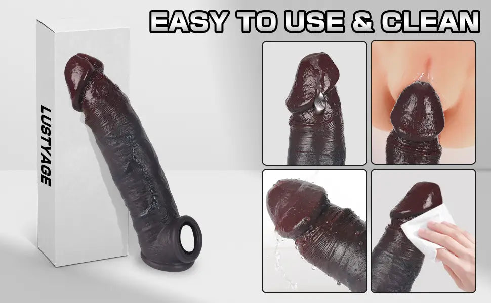8.2" x 1.9" Realistic Liquid Silicone BBC Penis Sleeve detail 5