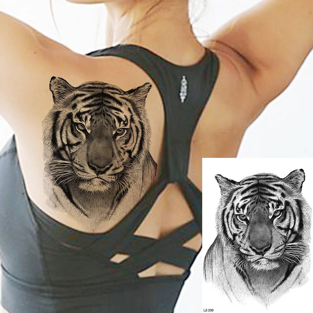 Sdrawing Cuttlefish Skeletion Scary Temporary Tattoos For Men Women Pirate Tiger Skull Totem Fake Tattoo Sticker Tatoos Octopus