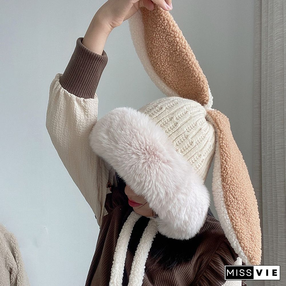 Cartoon Bunny Ears Fleece Hat