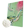 (30x40cm)DIY Pearl Painting Framed River Handmade Pearl Material Art Kit Living Room Decor