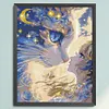 Cartoon Girl Cat-11CT Stamped Cross Stitch 40*50cm/15.75*19.69in tapestrymarket