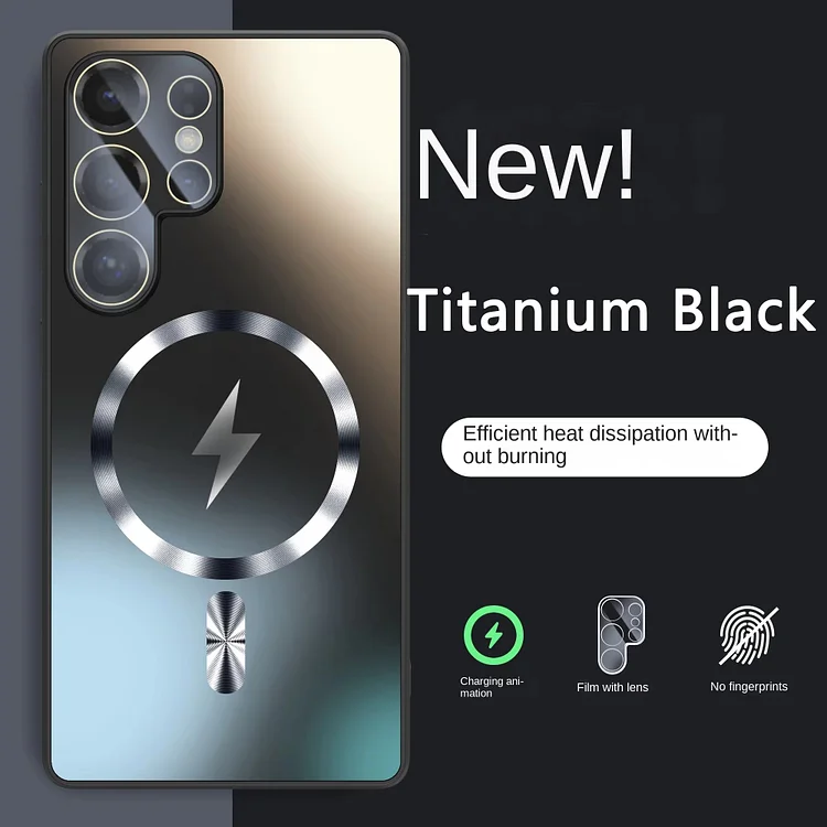 Ultra-thin Matte Glass Lens Protector Shockproof Magnetic Case For Samsung