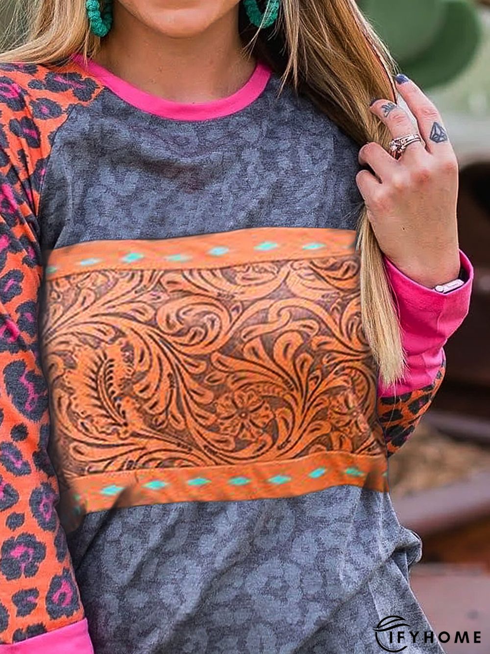 Vintage Long Sleeve Shift Jacquard T-shirt | IFYHOME