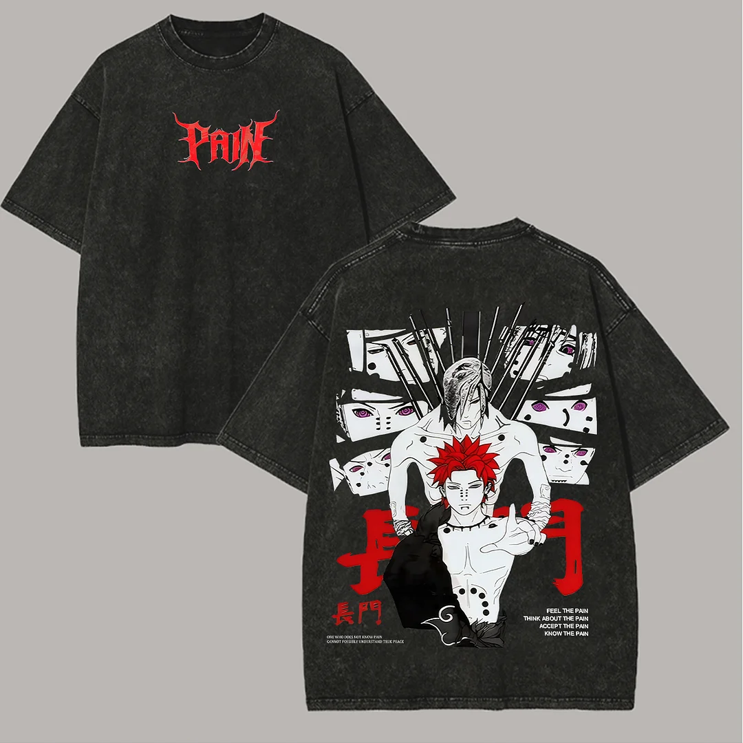 Pain Naruto Printed Unisex Washed T-Shirt