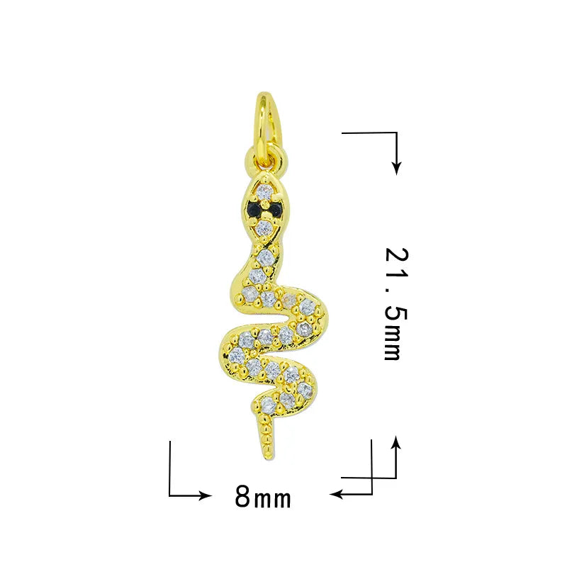 1 Piece 15.5*12mm 21 * 18mm Copper Zircon Moon Dragonfly Butterfly Pendant