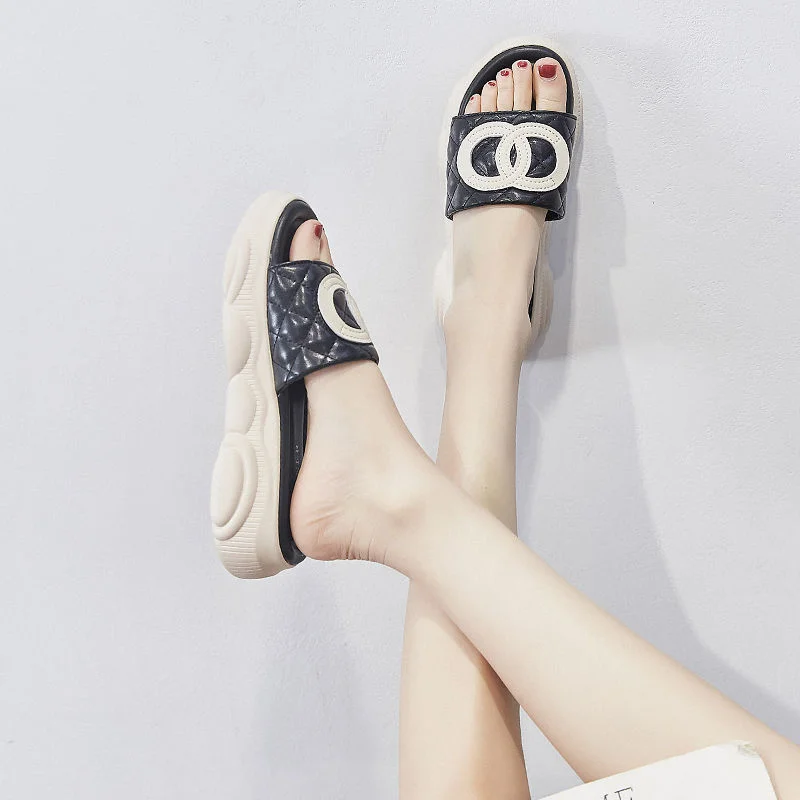 Wongn Wongn Red Slippers Female Wear Summer Fashion Versatile With Thick Bottom Small Fragrant Wind Summer Slippers 21 New