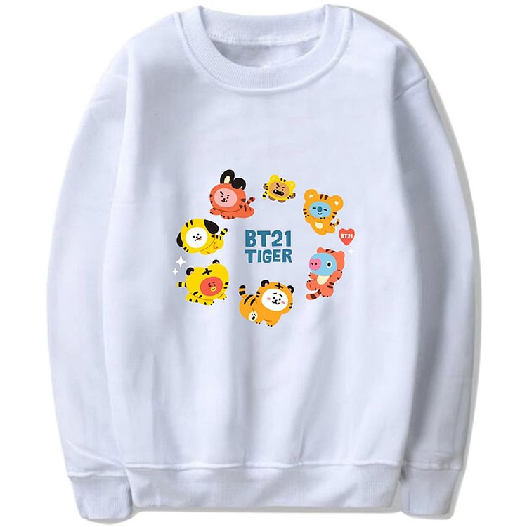 BT21 Tiger Series Cute Round Neck Hoodie