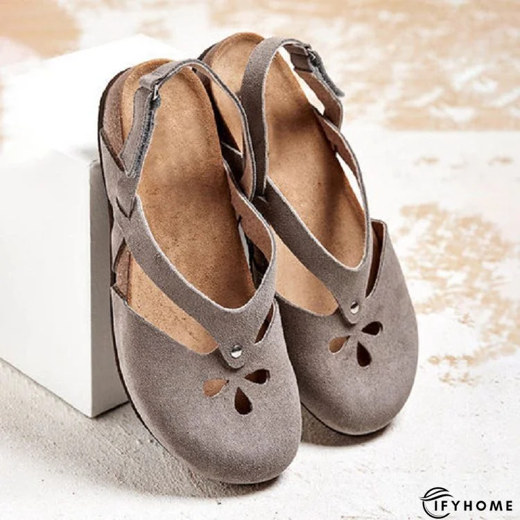 Leather Daily Flat Heel Sandals | IFYHOME