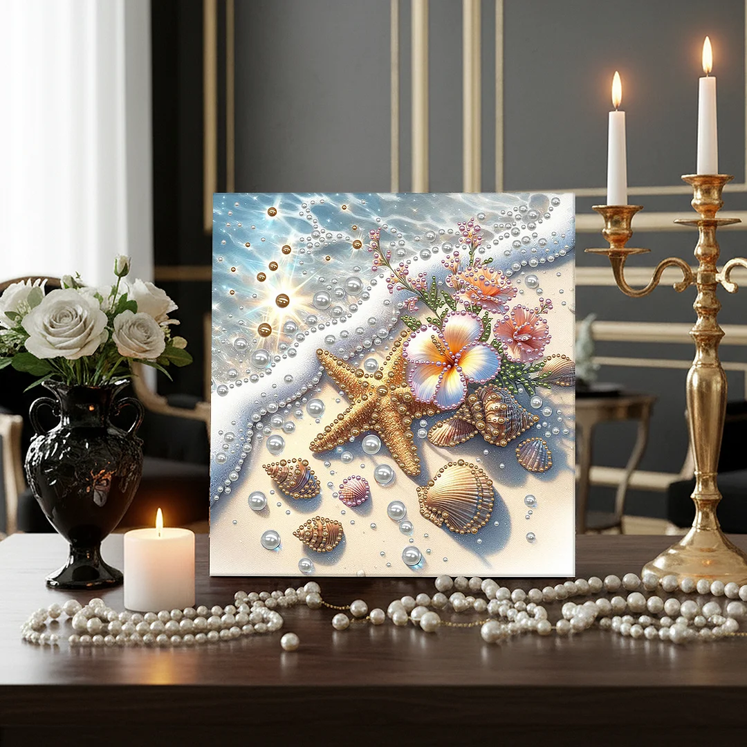Sea Waves - DIY Pearl Diamond Art Kit With Frame 30*30cm