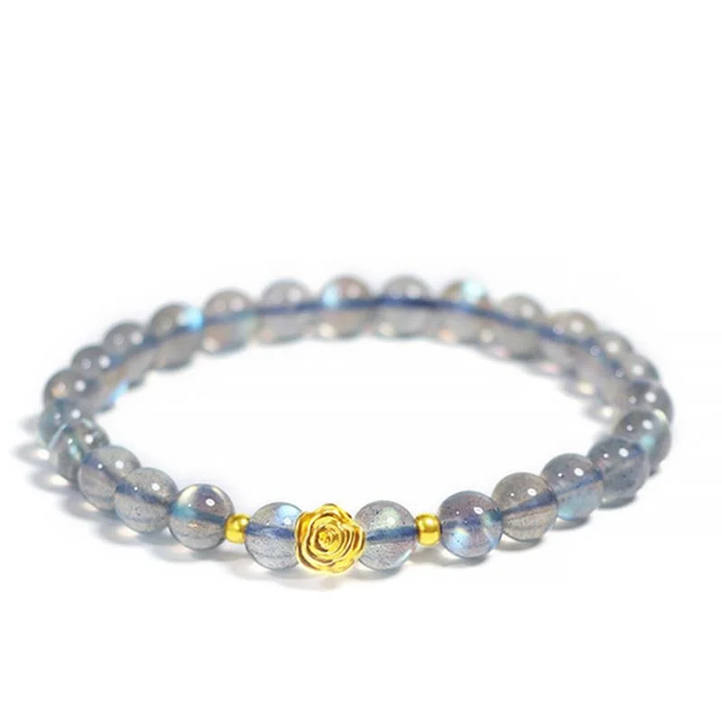 Moonstone Rose Luck Blessing Bracelet