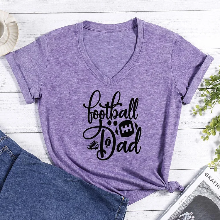 Football Dad: Funny for football lovers V-neck T Shirt-Annaletters