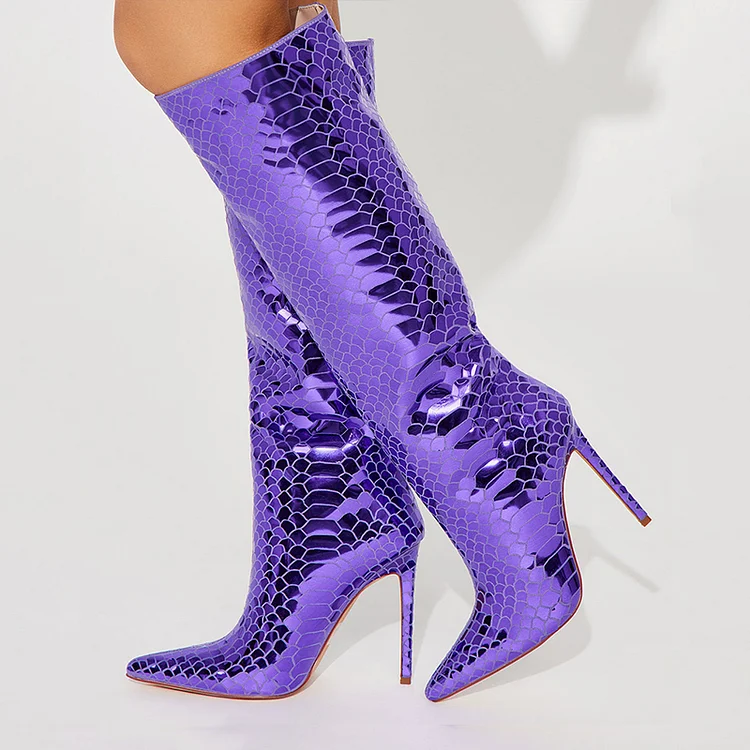 Purple best sale stiletto boots