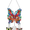 (US Local)DIY Diamond Painting Double Sided 3D Wind Chime Flower Butterfly Pendant Hanging Kits
