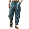 Pantaloni casual larghi da uomo in cotone e lino