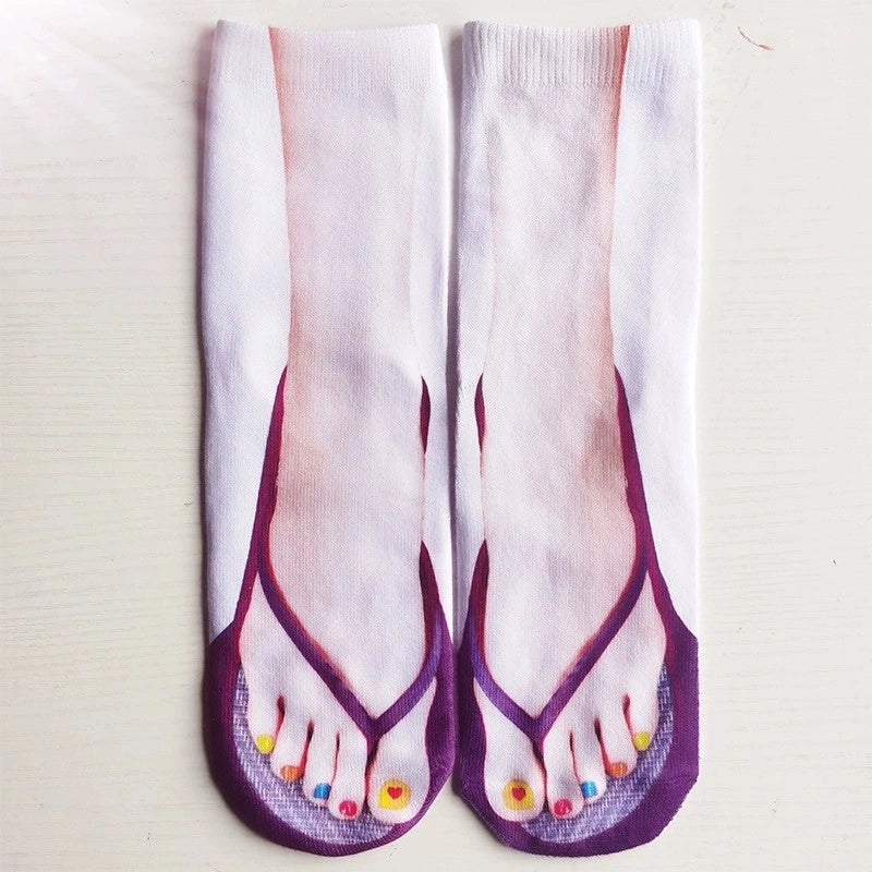 Funny Unisex Foot Polyester Ankle Socks