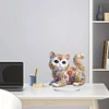 DIY Colorful Cat Special Shaped Diamond Art Desktop Decor