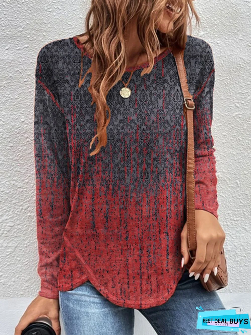 Ombre Casual Loose tunic T-Shirt