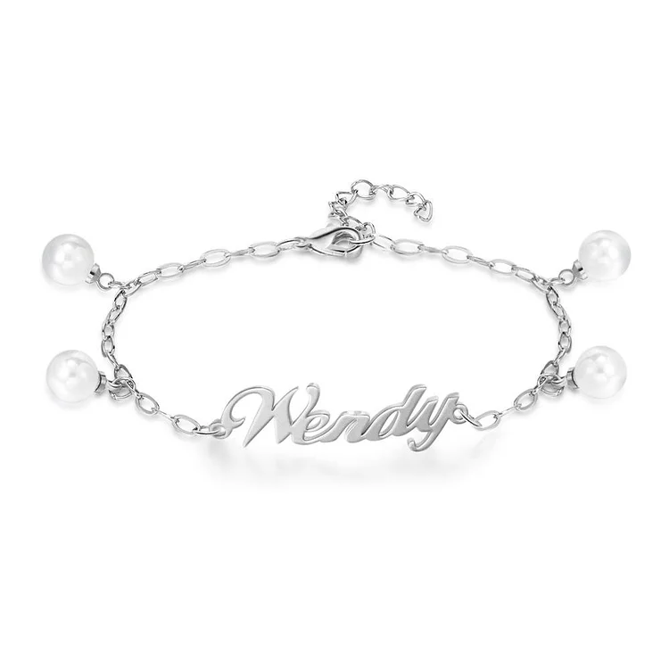 Name Bracelet Classical with Pearls Customized Gifts