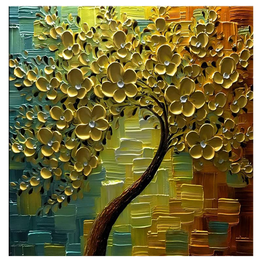

Gold Leaves - 11CT Stamped Cross Stitch - 50*50CM, 501 Original