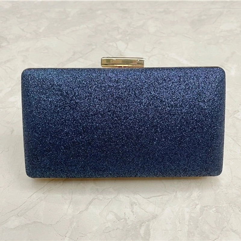 Silver Black Red Pu Leather Metal Solid Color Square Evening Bags