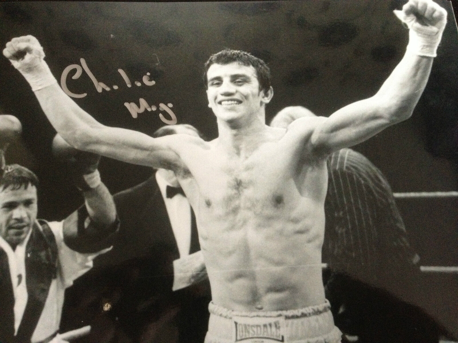 CHARLIE MAGRI - FORMER WORLD CHAMPION - STUNNING SIGNED B/W Photo Poster paintingGRAPH