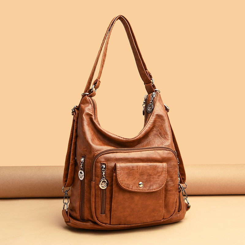 Large Multi-Use Soft Leather Single Shoulder Crossbody Bag