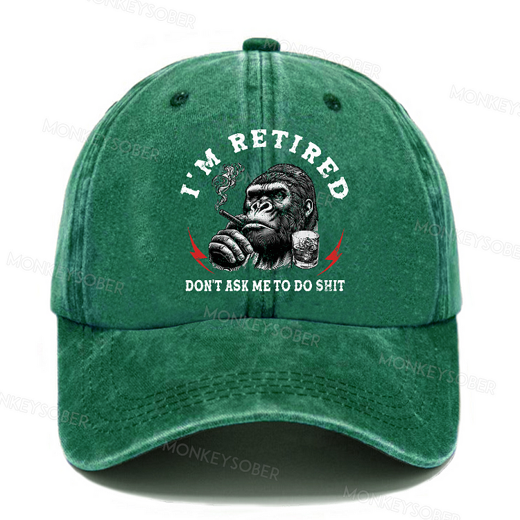 I'm Retired Don't Ask Me To Do Shit Funny Gift Washed Baseball Caps