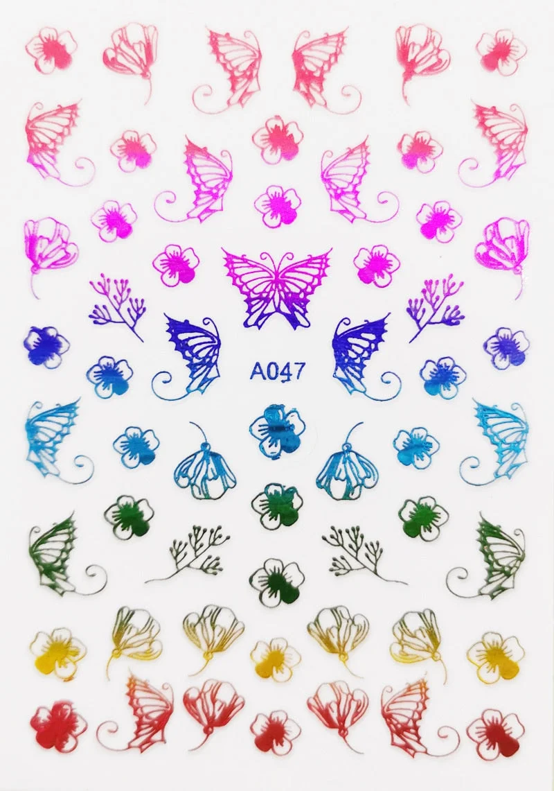 Colorful Night Lights 3D Snowflake Design Transfer Nails Art Sticker Lady Women Manicure Tools Nail Decoration Decals Adhesive