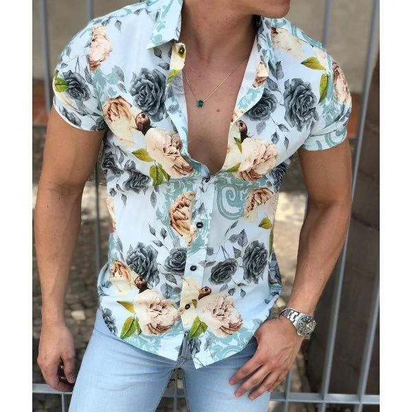 casual printed loose short-sleeved shirt