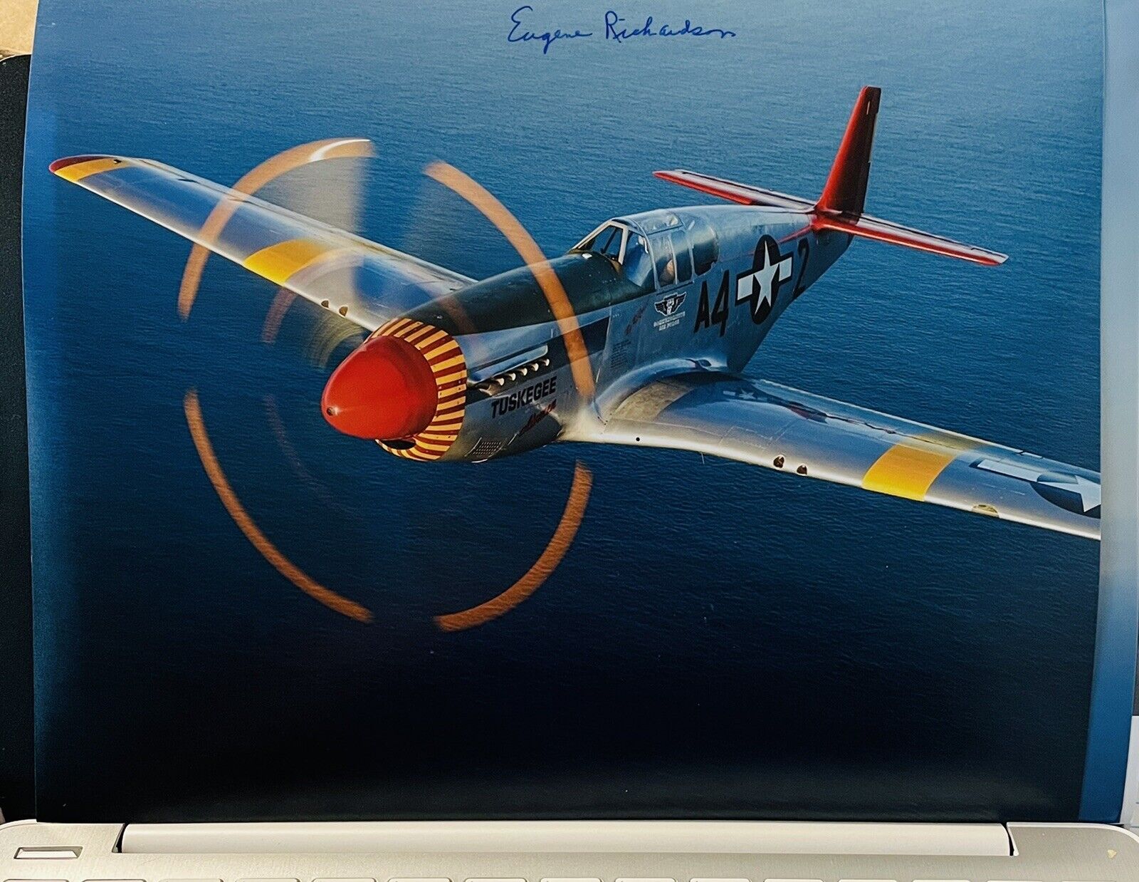 EUGENE RICHARDSON SIGNED TUSKEGEE AIRMEN WWII 8x10 Photo Poster painting BECKETT BECKETT BAS D3