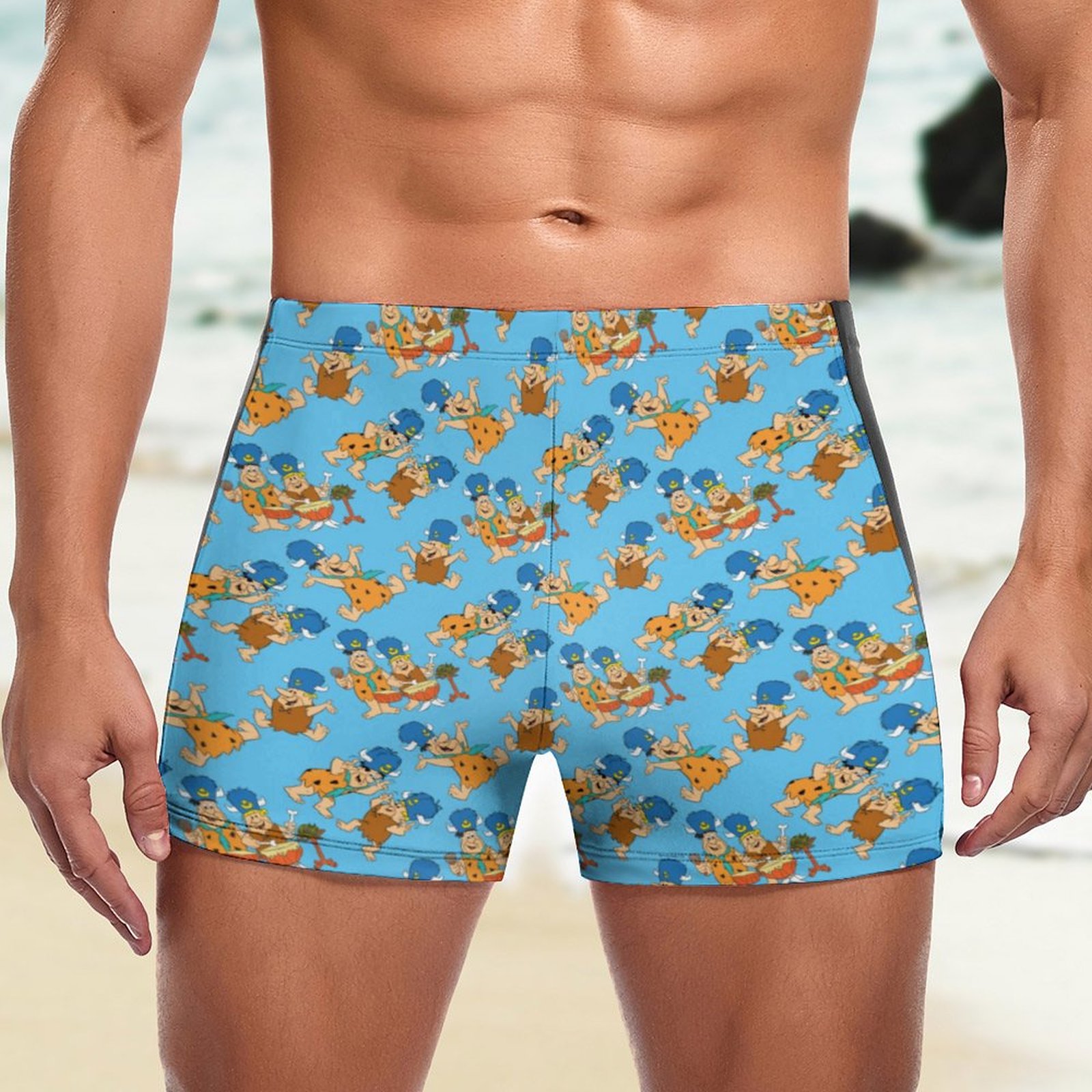 SFNEEWHO The Flintstones Fred Barney Water Buffaloes Swim Brief Square ...