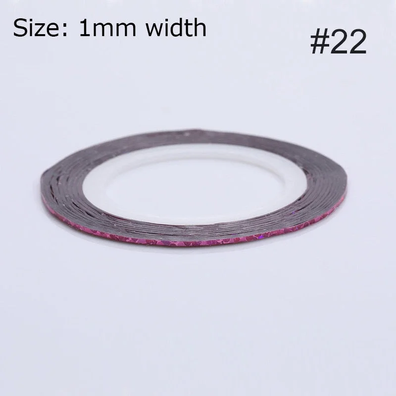 1mm 2mm 6mm Matte Glitter Nail Striping Tape Line Rainbow Multi Color Styling Tool Sticker Decal  DIY Decoration-Nail Inspo