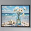 Beach Daisy Vase-11CT Stamped Cross Stitch 50*40cm/19.69*15.75in tapestrymarket