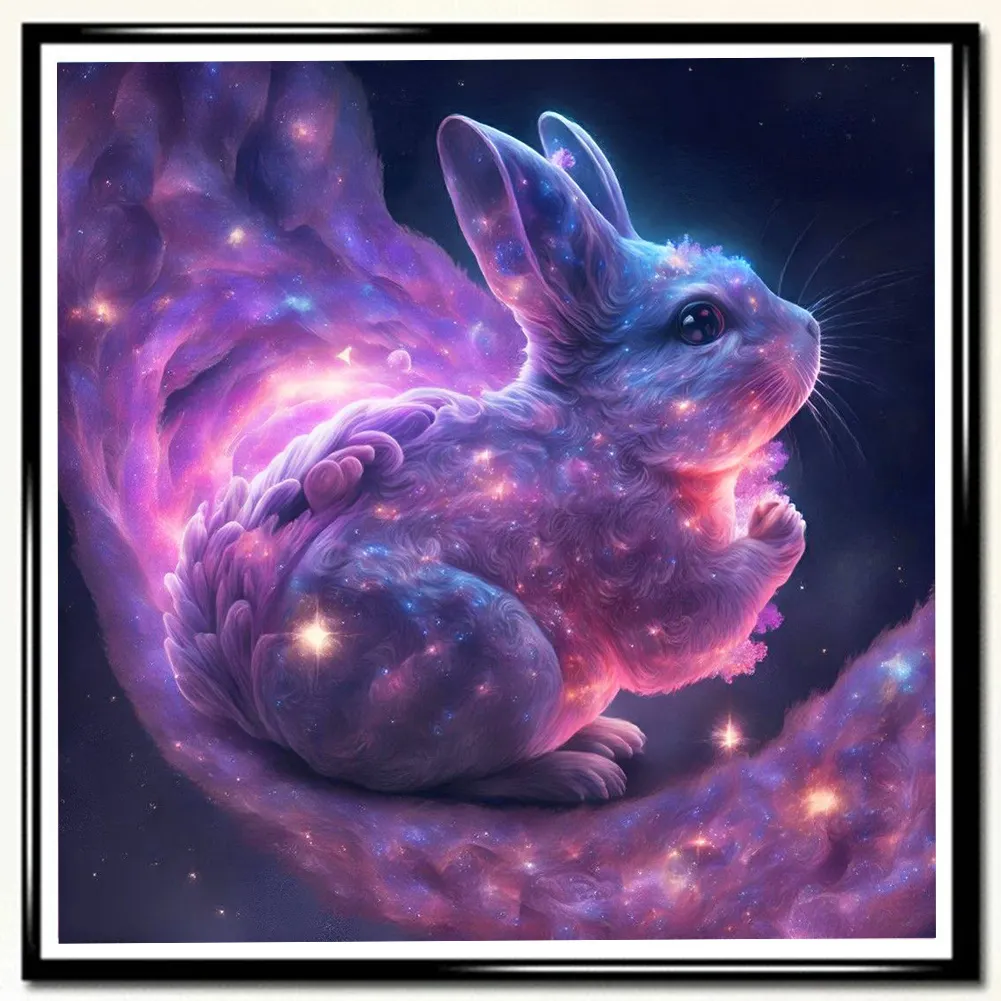 Full Round Diamond Painting 30*30cm - Praying Nebula Rabbit