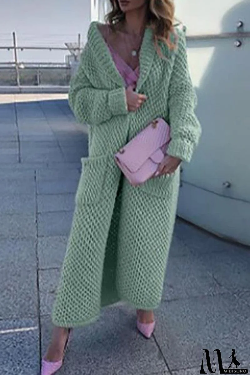 MidiSono - Elegant Solid Solid Color Cardigan Collar Tops