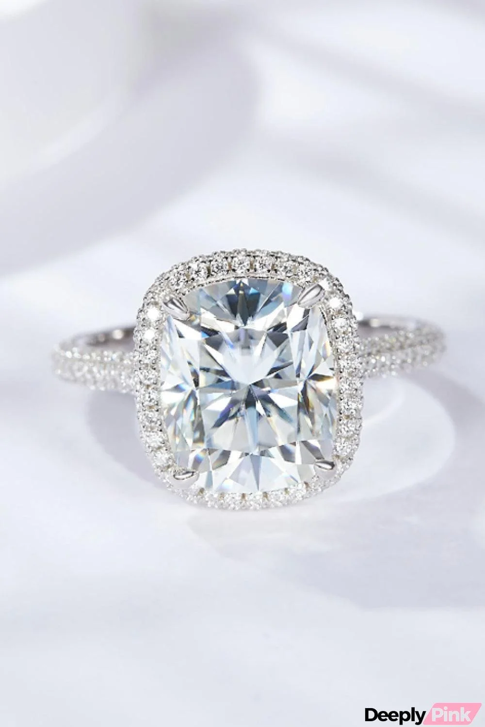 6 Carat Moissanite Halo Ring
