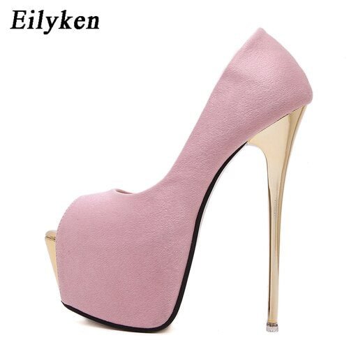 Eilyken Women Pumps high heels Womens Sexy Peep Toe Pumps Platform shoes White Black Pink Wedding Party shoes size 34-45