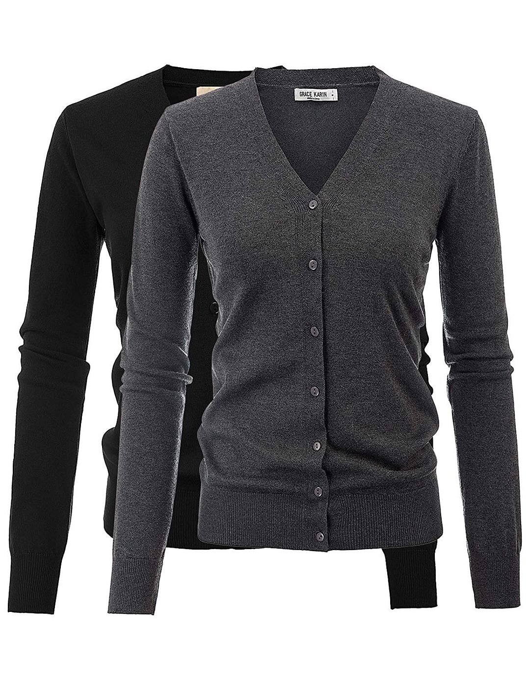Women's Long Sleeve Button Down Classic Sweater Knit Cardigan