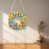 (US Only)Acrylic 2D Flat DIY Easter Egg Wreath Hanging Diamond Art Kits Wall Door Decor