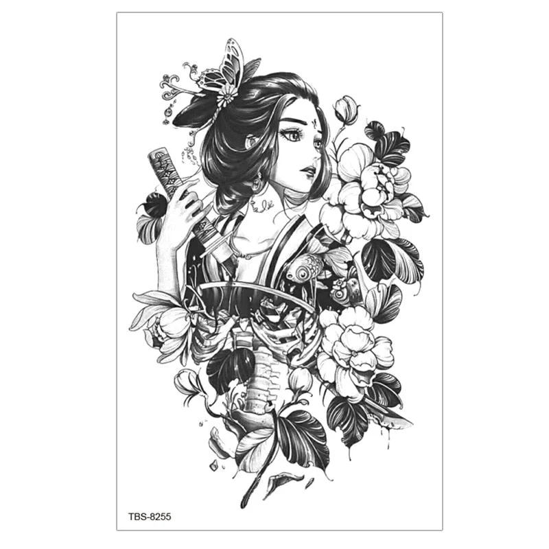 Waterproof Temporary Tattoo Sticker Lion Wolf Tiger Forest Tattoos Girl Mermaid Body Art Arm Fake Sleeve Tatoo Women Men