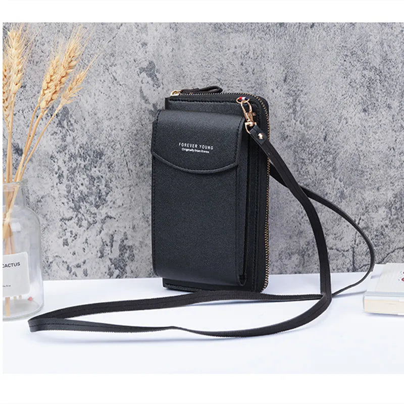 Back To School Llyge Pu Leather Mobile Phone Bag For Women Crossbody Bags Mini Coin Purse Shoulder Pouch Multifunctional Long Clutch Women'S Wallet llyge