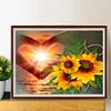 Diamond Painting -DIY Round Drill Heart Gesture Sunflower(60x50cm)
