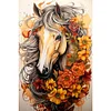 (40*60cm)Sunflower Horse - Round Partial AB Drill Diamond Painting