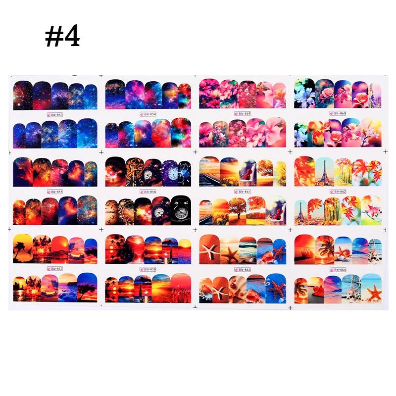 12Pcs Summer Fruit Water Decals Fruit/Kiwi/Banana/Lemon/ Strawberry Designs DIY Nail Stickers Wraps Slider Decoration