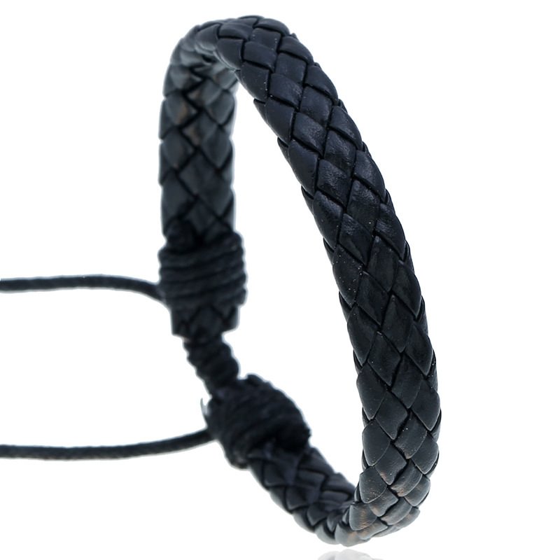 Men's simple braided cowhide bracelet
